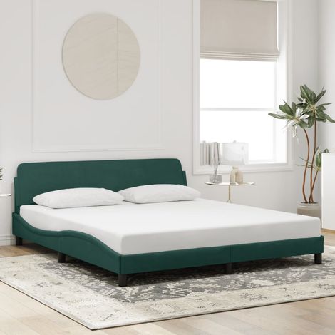 Estructura de cama Dover terciopelo verde oscuro 180x200 cm vidaXL (1/5)