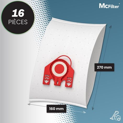 16 sacs à poussière compatibles aspirateurs Miele FJM S2-S7, Complete C1, Compact C1/C2, filtration hygiénique, 4 couches, remplacement facile, sacs jetables, haute performance. (1/5)