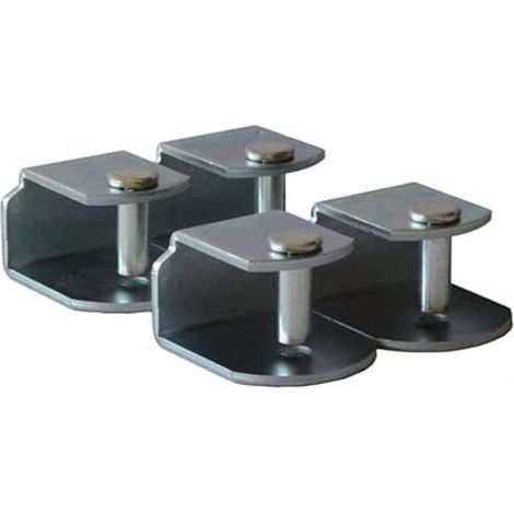 Pack 4 ABRAZADERAS metálicas para somier de TUBO 30x30 mm, sistema antiruido de gran estabilidad y resistencia.