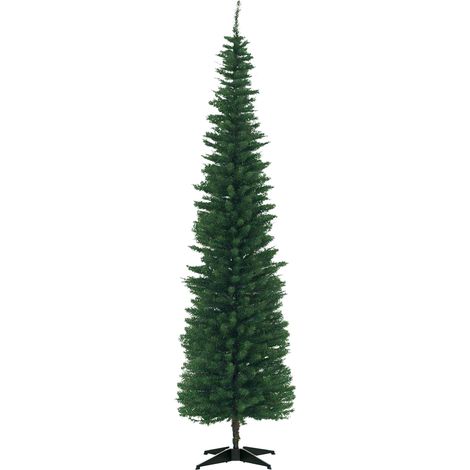 Árbol de Navidad artificial, soporte incluido, 2,1 m de altura, verde. (1/5)