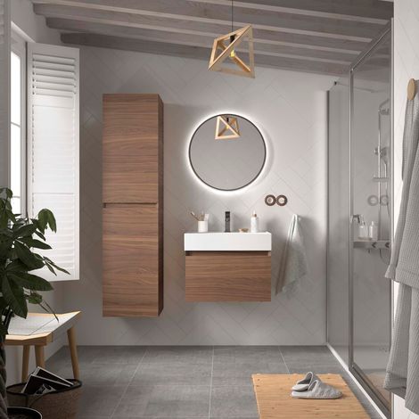 Salgar Badezimmermöbel MARA 600 1 Schublade mit Soft-Close AMERIKANISCHER NUSSBAUM 598 x 405 x 452 mm (1/3)