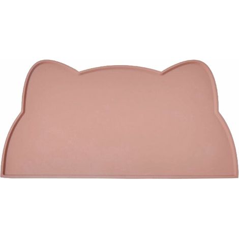 Tapis Gamelle Chat et Chien, Tapis Silicone Bol Antidérapant Tapis de Nourriture pour Animaux Imperméable (Rose Thé) (1/5)