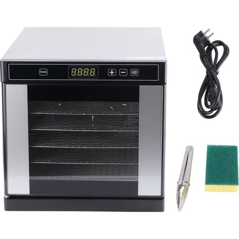 Déshydrateur alimentaire 6 plateaux, séchoir électrique avec thermostat réglable pour viande, fruits, friandises animaux, prise UE 220V (1/5)