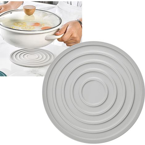 Dessous de verre en silicone gris antidérapant, résistant aux hautes températures, pour boissons chaudes et froides. (1/5)