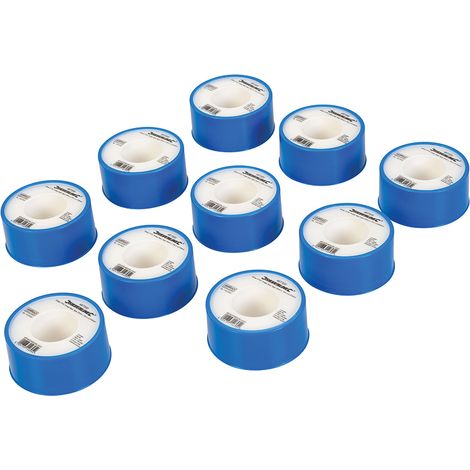 10 x Rolle PTFE-Band weiß 12 m x 19 mm (1/4)