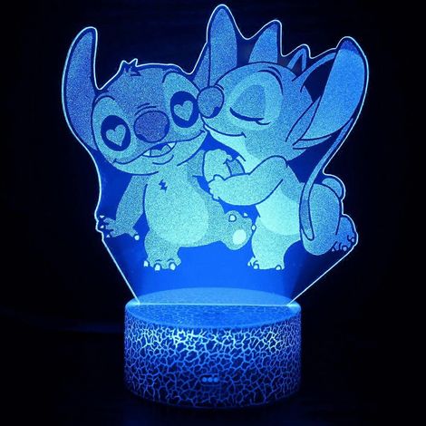 Lampe de chevet Stitch SCSYV, lampe Stitch avec télécommande et commande tactile intelligente, 16 couleurs changeantes et intensité variable, lampe de table anime, cadeau Stitch idéal pour un annivers (1/5)