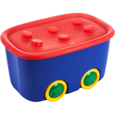 Kis 86300000008 Funny Box Contenitore Portagiochi 46 L con Ruote e Coperchio 58x38,5x32 cm colore Multicolore (1/9)