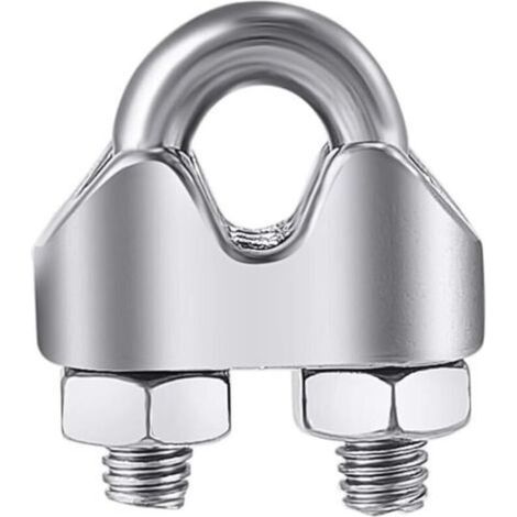 12 pièces serre cable inox 3 mm galvanisé Pince à câble métallique pince à corde en forme d'arc Câble Métallique Clips Inox Pince en forme d'arc serre cable acier pour fixer les câbles (1/5)