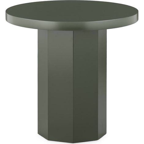 Table d appoint ronde verte en mdf - vert olive (1/4)