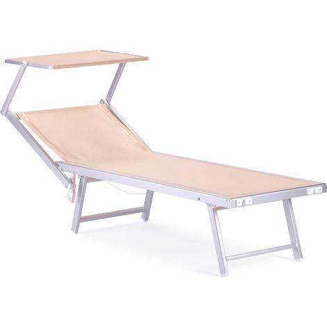 Sdraio Rebecca Mobili Jambul 38x186x61 Alluminio Poliestere Beige Moderno (1/5)