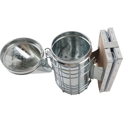 Imker-Räucherofen mit Hitzeschutzplatte – Eisen + Leder – 10,4 x 26 cm – 1 Stück (1/5)