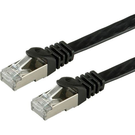 Value FTP Cat.6 Flat Network Cable, black 0.5 m cable de red Negro F/UTP (FTP)