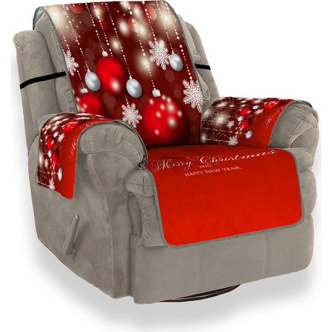 Merry Christmas Snow Sofa Cover, Geometric Sofa Cover, Home Decor Accessories (1 Seat) (1/3)