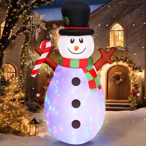 160cm Bonhomme de Neige Gonflable de Noël de avec lumières LED rotatives colorées, Decoration Noel Exterieur Gonflable, Bonhomme de Neige Lumineux, décoration de Noël pour pelouse Jardin (1/5)