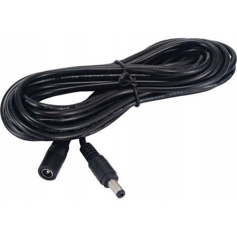 Cavo di prolunga per alimentatore telecamere CCTV, DC 2.1/5.5mm, lunghezza 5 m.
