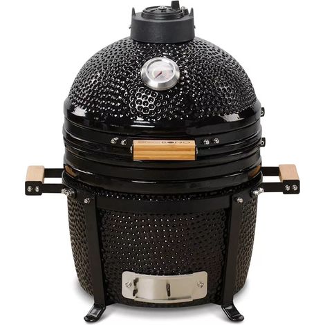barbecue a carbone kamado bono "minimo 15" in ceramica nero 46x46x65 cm (1/4)