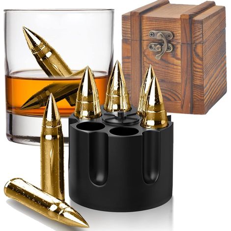 Wiederverwendbare Eiswürfel, Whisky-Steine, Edelstahl-Eiswürfel mit Hochleistungskühltechnologie, geeignet für Whisky, Wodka, Spirituosen und Wein – Geburtstagsideen (1/5)