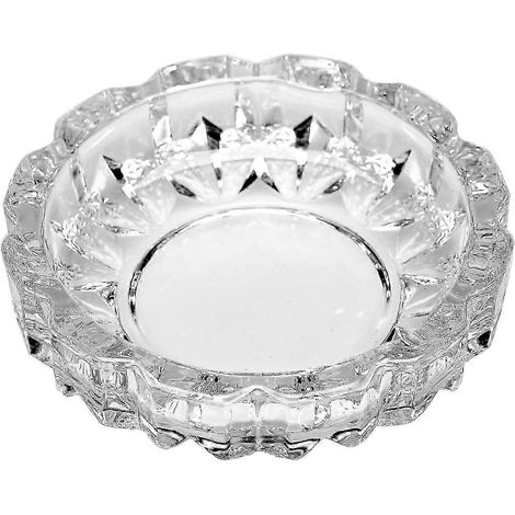 Cendrier en verre épais Green Apple Crystal pour décoration intérieure et extérieure (rond) (1/5)