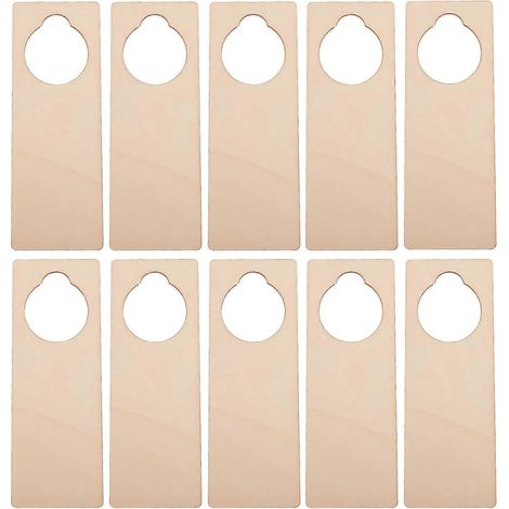 Lot de 10 décorations de porte à faire soi-même, en bois brut, avec panneau en bois vierge humoristique.-22X8cm-A