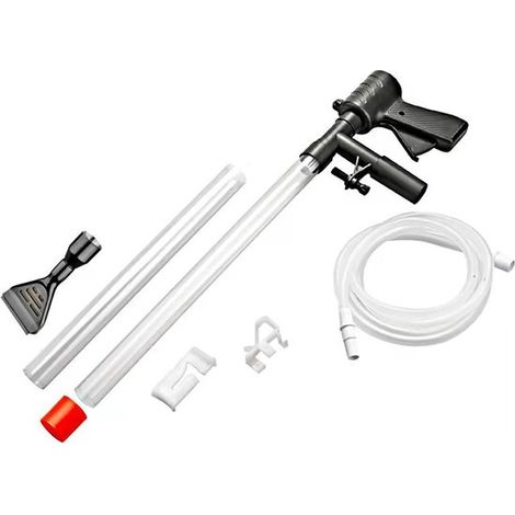 Aspirateur pour aquarium - Nettoyeur de fond - Kit de nettoyage - Tuyau de siphon - Nettoyeur de gravier - Convient pour le nettoyage du substrat et du gravier d'aquarium - Noir (1/5)