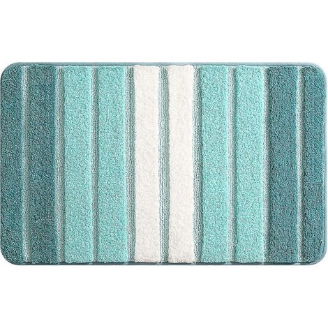 Tapis de bain turquoise 40 x 60 cm, extra doux, antidérapant, lavable en machine, absorbant. (1/5)