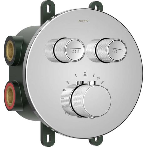 Sapho Smart Select - Unterputz-Thermostatarmatur, für 2 Verbraucher, mit Einbaukörper, Chrom RP032 (1/3)