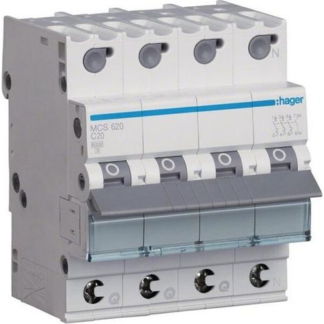 Hager LS-SCHALTER 3P+N 20A-C6KA 4PLE (MCS620 QUICK CONNECT)