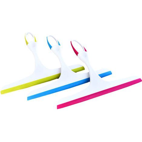 3 raclettes de douche, raclettes de salle de bain et de douche, raclette en plastique pour miroir de douche, raclette en verre, raclette pour miroir, salle de bain, fenêtre, sol, verre - Bleu, Vert, R (1/5)