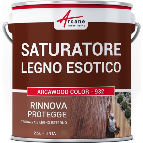 Saturatore per legno esotico, Saturatore per legno da esterno ARCAWOOD COLOR - 932 - 2,5 L (fino a 12,5 m²) Teak - ARCANE INDUSTRIES (1/5)