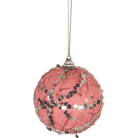Pallina di polistirolo rosa con brillantini (1/2)