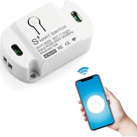 1 Pièces Interrupteur Connecté avec Alexa, Interrupteur Wifi Smart Life, Interrupteurs Intelligents Connecté avec Smart Life/Tuya APP, Wifi Interrupteurs Connectés Alexa/Google Home (1/5)