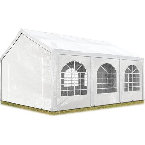 Excellent Marquee 3x6 m with strong PE 450 N tarpaulin Party Tent with fully galvanised & bolted steelframe white (1/5)
