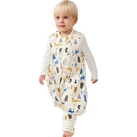 Gigoteuse pour bébé avec jambes 2,5 Tog - Gigoteuse chaude avec pieds - 100% coton - Couverture portable pour tout-petits de 2 à 3 ans (1/5)