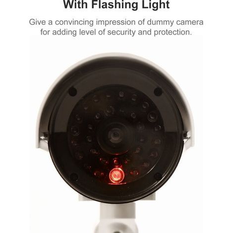 Dummy security camera, simulated surveillance, with flashing light, for indoor and outdoor use, for home or business warnings (1/5)