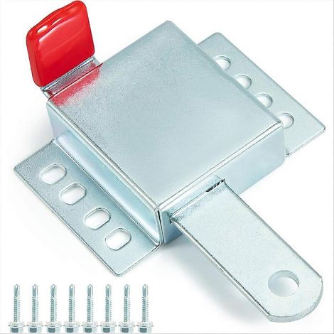 Verrou de porte de garage robuste, loquet coulissant de verrouillage en acier galvanisé pour la plupart des portes de garage (1/5)
