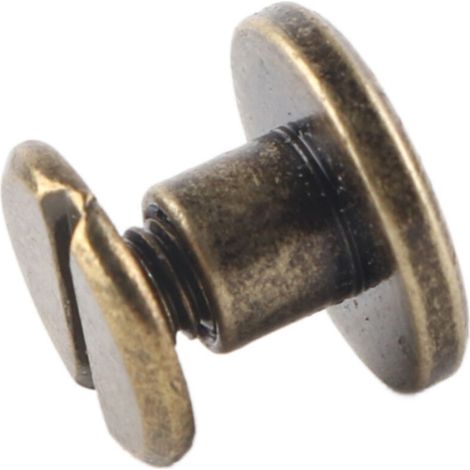 20 vis, écrous, clous et rivets à tête plate en cuivre et laiton avec capuchon en cuir (6,5 mm) (1/5)