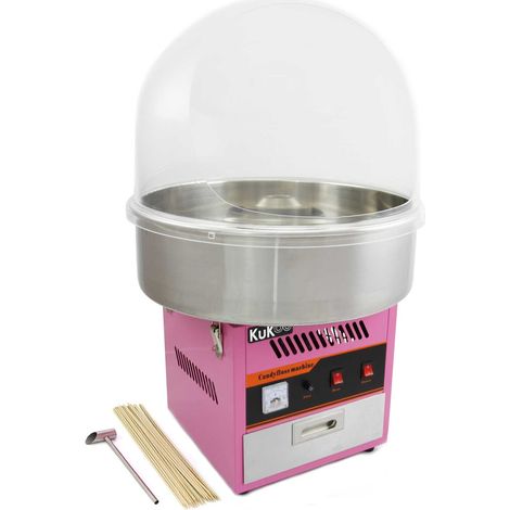 Retro Zuckerwattemaschine Pink – Edelstahl Bowl 50 cm & leichter