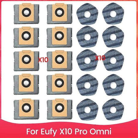 Zubehör für den Eufy X10 Pro Omni Cleaner Saugroboter: Ersatzteilset, Reinigungstücher und Staubsaugerbeutel. (1/5)