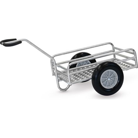 Fetra Outdoor-Handwagen feuerverzinkt mit 845x545mm Ladefläche aus Alu-Quintettblech und Polyurethanbereifung (1/2)