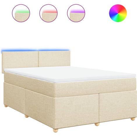 Maison Exclusive - Boxspringbett mit Matratze Creme 160x200 cm St