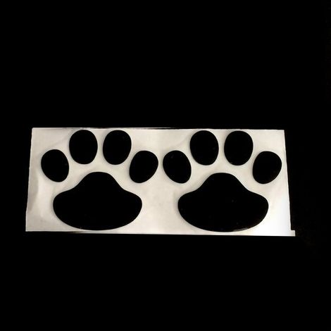 2 pièces universel PVC chien patte empreinte autocollant voiture emblème décalcomanie décoration extérieur accessoires noir.