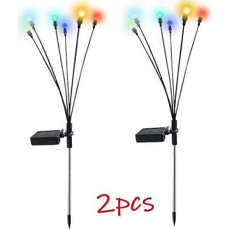 Lampes solaires lucioles étanches pour jardin (couleur) (2 pièces) (1/5)