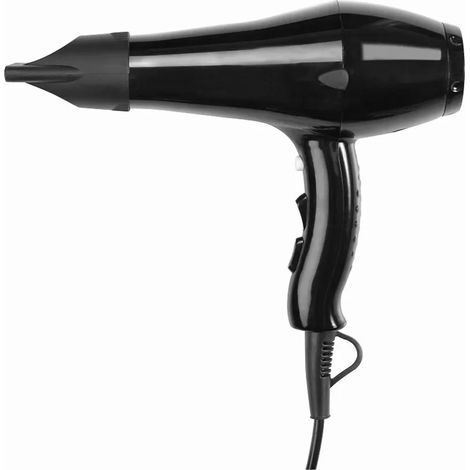 Asciugacapelli phon a pistola 1800W uso hotel in ABS nero (1/4)