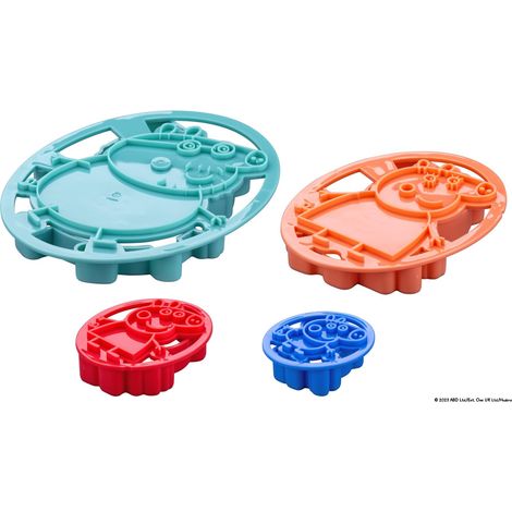 Dr. Oetker Stampino in rilievo Peppa Pig – Set di 4 pezzi per pasticceria creativa, facile da usare, perfetto per biscotti e fondente, durevole e lavabile in lavastoviglie