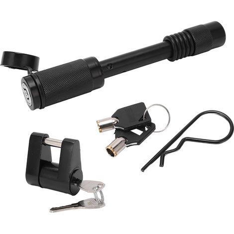 Antivol attelage remorque avec verrou coupleur 1/4in, alliage de zinc, anti-vol pour camion, VR, camping-car, véhicule utilitaire (1/5)