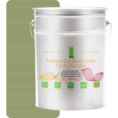 Pintura de silicona para fachadas, tono verde pistacho, 10 L (1/5)