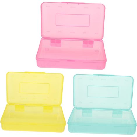 3pièces Organisateur De Crayons Transparent Lot de Boîtes De Rangement Polyvalentes pour Fournitures Scolaires Et Artistiques Couleurs Frais pour Étudiants Et Artistes (1/5)