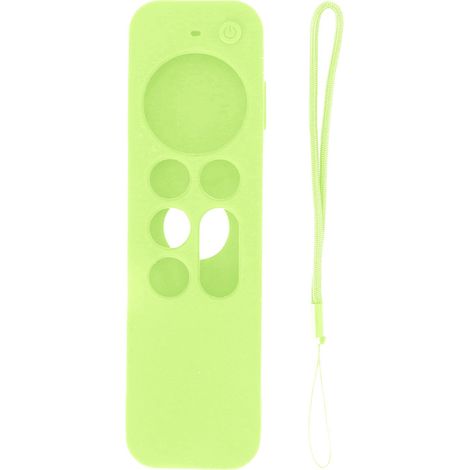Housse En Silicone Pour Télécommande Apple Tv 4k 6ème Génération 2021 - Protection Antichoc Et Antidérapante - Vert Fluorescent - 1 Pièce (1/5)