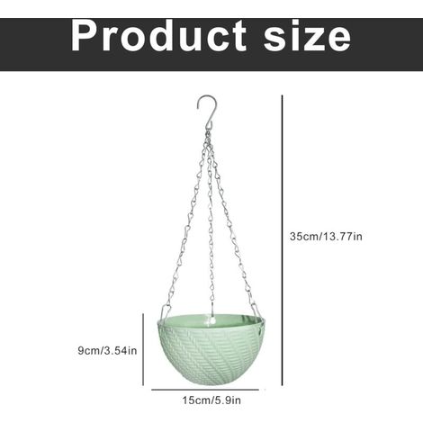 Jusch – Pots de fleurs suspendus en plastique – Lot de 2 – Avec trous de drainage pour aération – Pour balcon et jardin intérieur extérieur