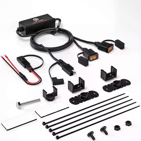 Motorrad-USB-Schnellladegerät mit SAE-auf-USB-Adapter, Schnellkupplungsstecker, wasserdicht, 36 W, QC30-Schnellladefunktion, integrierter Smart-Chip (1/4)